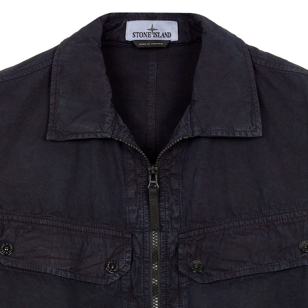 Зіп овершот STONE ISLAND Old Effect Navy Blue 7915102WN-V0120 фото