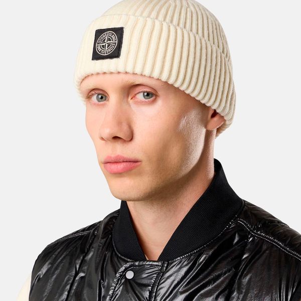 Шапка Stone Island Logo Patch Ivory K2S15N100002-S00C3 V0093  фото